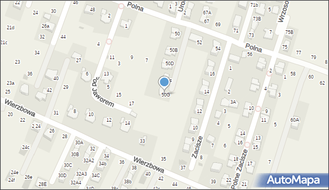 Modlnica, Polna, 50G, mapa Modlnica