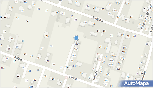 Modlnica, Polna, 59D, mapa Modlnica