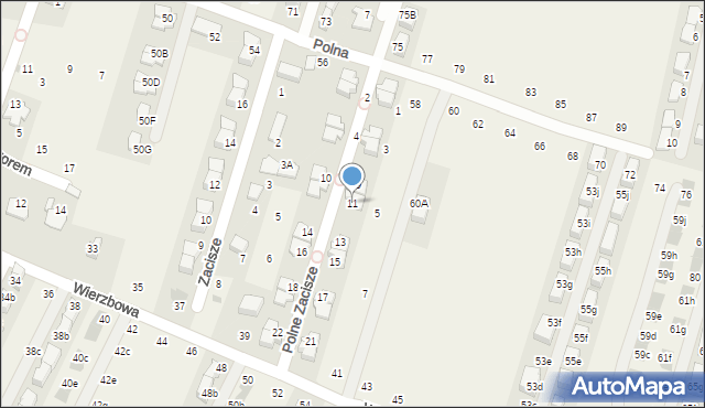 Modlnica, Polne Zacisze, 11, mapa Modlnica