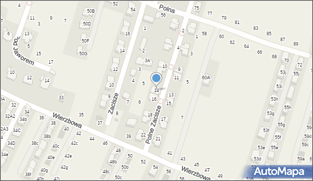 Modlnica, Polne Zacisze, 14, mapa Modlnica