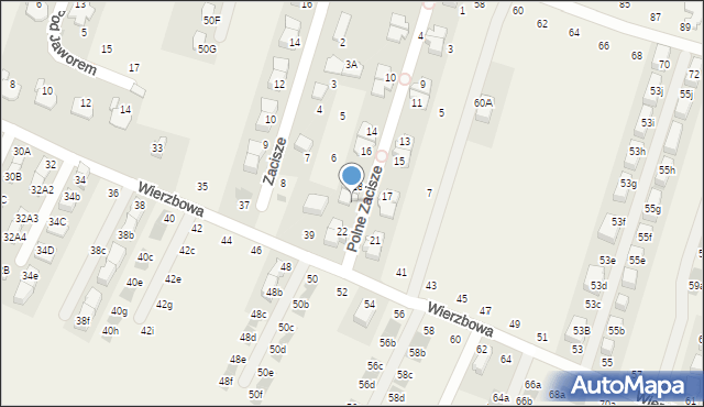 Modlnica, Polne Zacisze, 20, mapa Modlnica