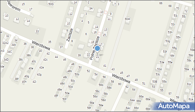 Modlnica, Polne Zacisze, 21, mapa Modlnica