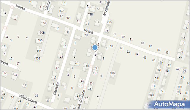 Modlnica, Polne Zacisze, 4, mapa Modlnica