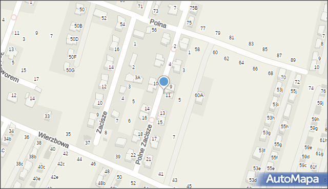 Modlnica, Polne Zacisze, 6, mapa Modlnica
