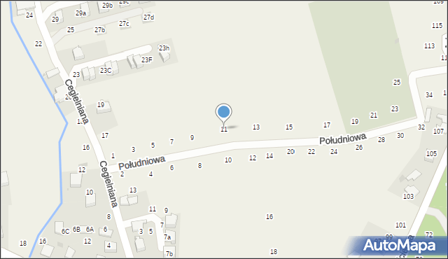 Modlnica, Południowa, 11, mapa Modlnica