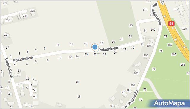 Modlnica, Południowa, 22, mapa Modlnica