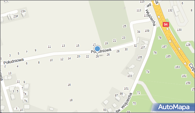 Modlnica, Południowa, 24, mapa Modlnica