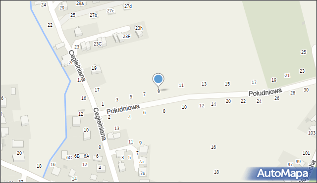 Modlnica, Południowa, 9, mapa Modlnica