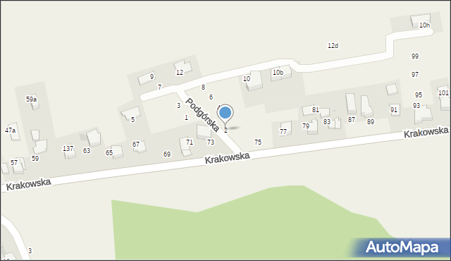 Modlniczka, Podgórska, 2, mapa Modlniczka