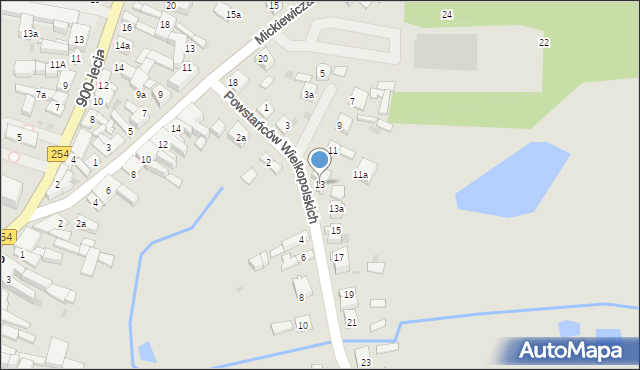 Mogilno, Powstańców Wielkopolskich, 13, mapa Mogilno