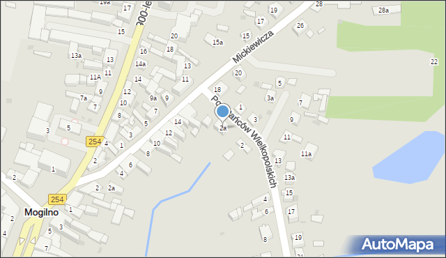 Mogilno, Powstańców Wielkopolskich, 2a, mapa Mogilno