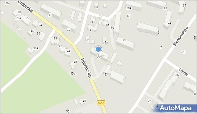 Morąg, Pomorska, 21, mapa Morąg