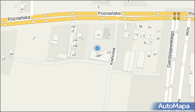 Mory, Poznańska, 11B, mapa Mory