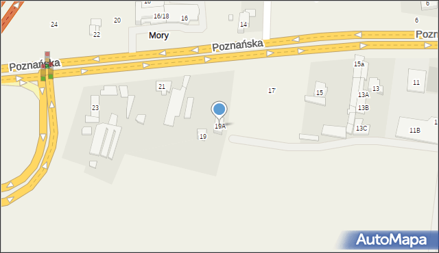 Mory, Poznańska, 19A, mapa Mory