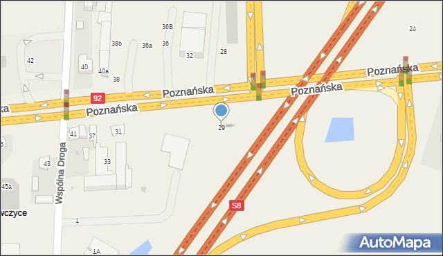 Mory, Poznańska, 29, mapa Mory
