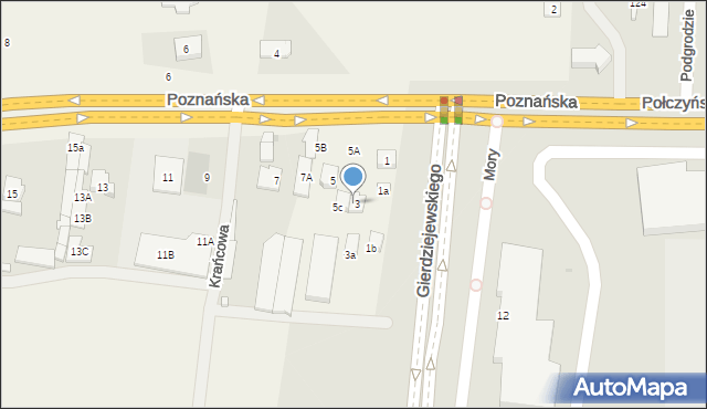 Mory, Poznańska, 3/3A, mapa Mory