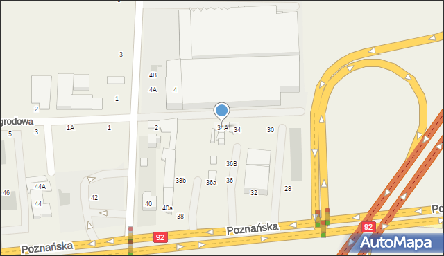 Mory, Poznańska, 34A, mapa Mory