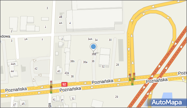 Mory, Poznańska, 36B, mapa Mory