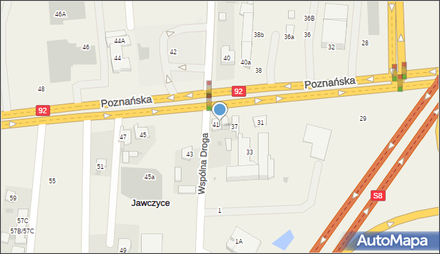 Mory, Poznańska, 39/41, mapa Mory