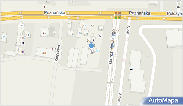 Mory, Poznańska, 3a, mapa Mory