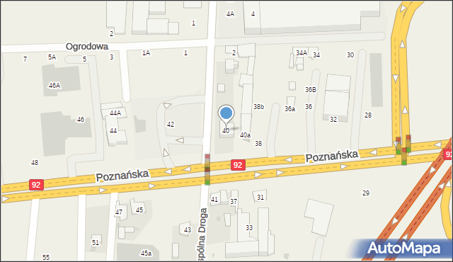 Mory, Poznańska, 40, mapa Mory