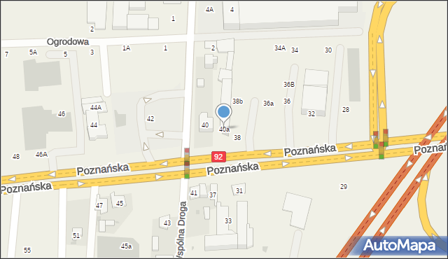 Mory, Poznańska, 40a, mapa Mory