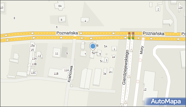 Mory, Poznańska, 7A, mapa Mory