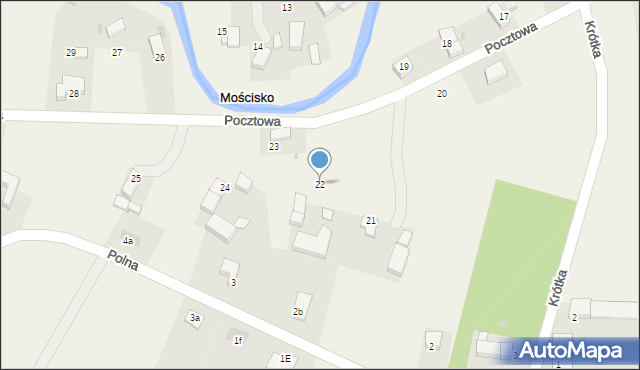 Mościsko, Pocztowa, 22, mapa Mościsko