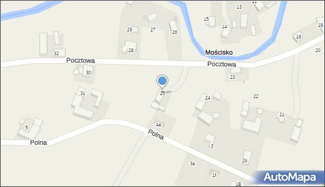 Mościsko, Pocztowa, 25, mapa Mościsko