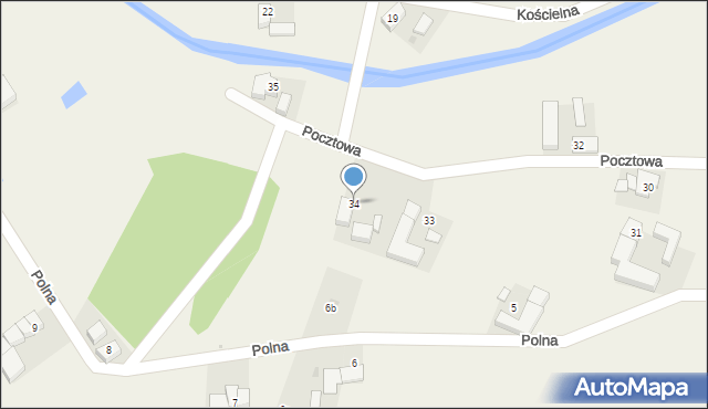 Mościsko, Pocztowa, 34, mapa Mościsko