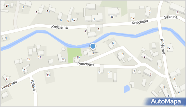 Mościsko, Pocztowa, 9, mapa Mościsko