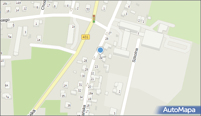 Mosina, Poznańska, 24, mapa Mosina