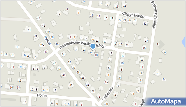 Mrocza, Powstańców Wielkopolskich, 8, mapa Mrocza