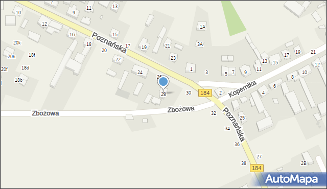 Mrowino, Poznańska, 28/30, mapa Mrowino