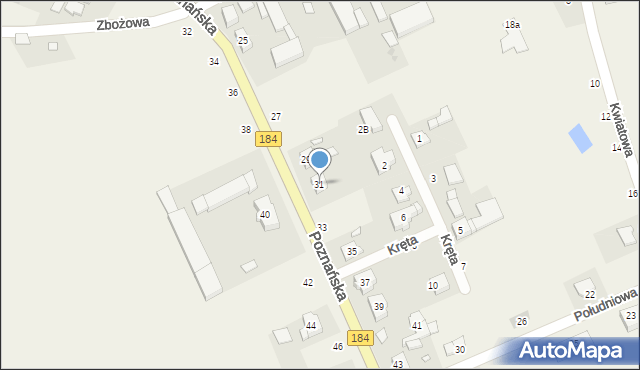 Mrowino, Poznańska, 31, mapa Mrowino