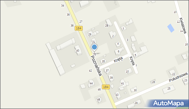 Mrowino, Poznańska, 33, mapa Mrowino