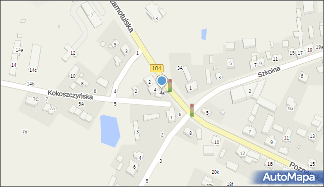 Mrowino, Poznańska, 4a, mapa Mrowino