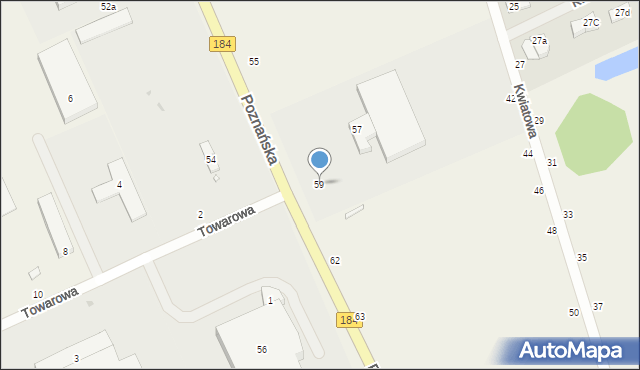 Mrowino, Poznańska, 59, mapa Mrowino