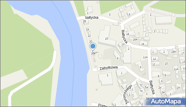 Mrzeżyno, Portowa, 16a, mapa Mrzeżyno