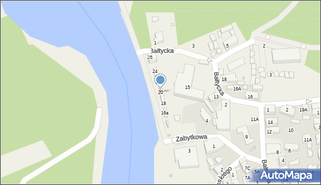 Mrzeżyno, Portowa, 20, mapa Mrzeżyno