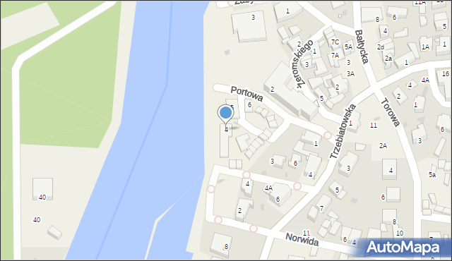 Mrzeżyno, Portowa, 4, mapa Mrzeżyno