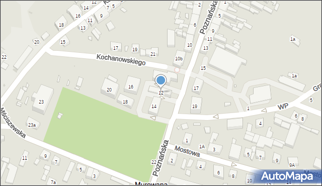 Murowana Goślina, Poznańska, 12, mapa Murowana Goślina