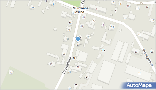 Murowana Goślina, Poznańska, 27, mapa Murowana Goślina