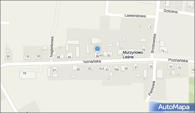 Murzynowo Leśne, Poznańska, 84, mapa Murzynowo Leśne