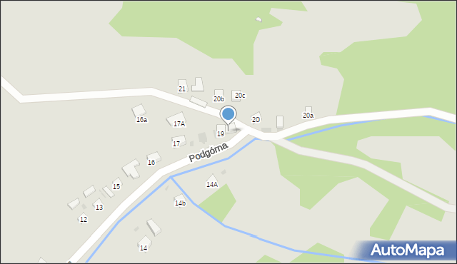 Muszyna, Podgórna, 19a, mapa Muszyna