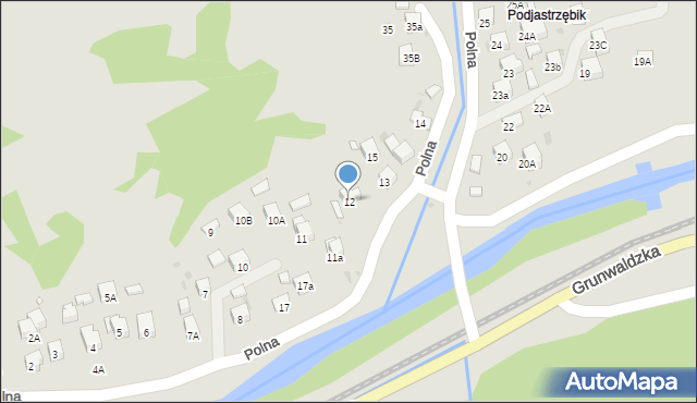 Muszyna, Polna, 12, mapa Muszyna