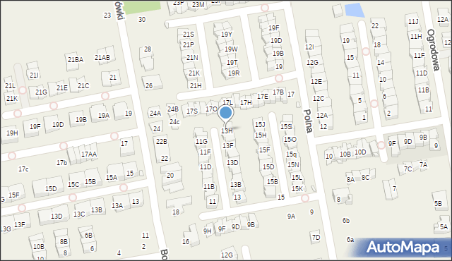 Mysiadło, Polna, 13H, mapa Mysiadło