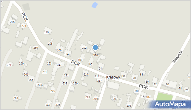 Mysłowice, Polskiego Czerwonego Krzyża, 96a, mapa Mysłowice