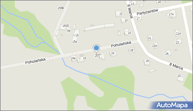 Myszków, Pohulańska, 20, mapa Myszków