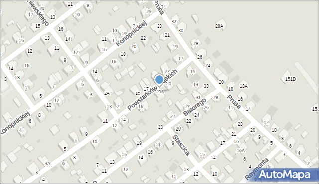 Myszków, Powstańców Śląskich, 20A, mapa Myszków